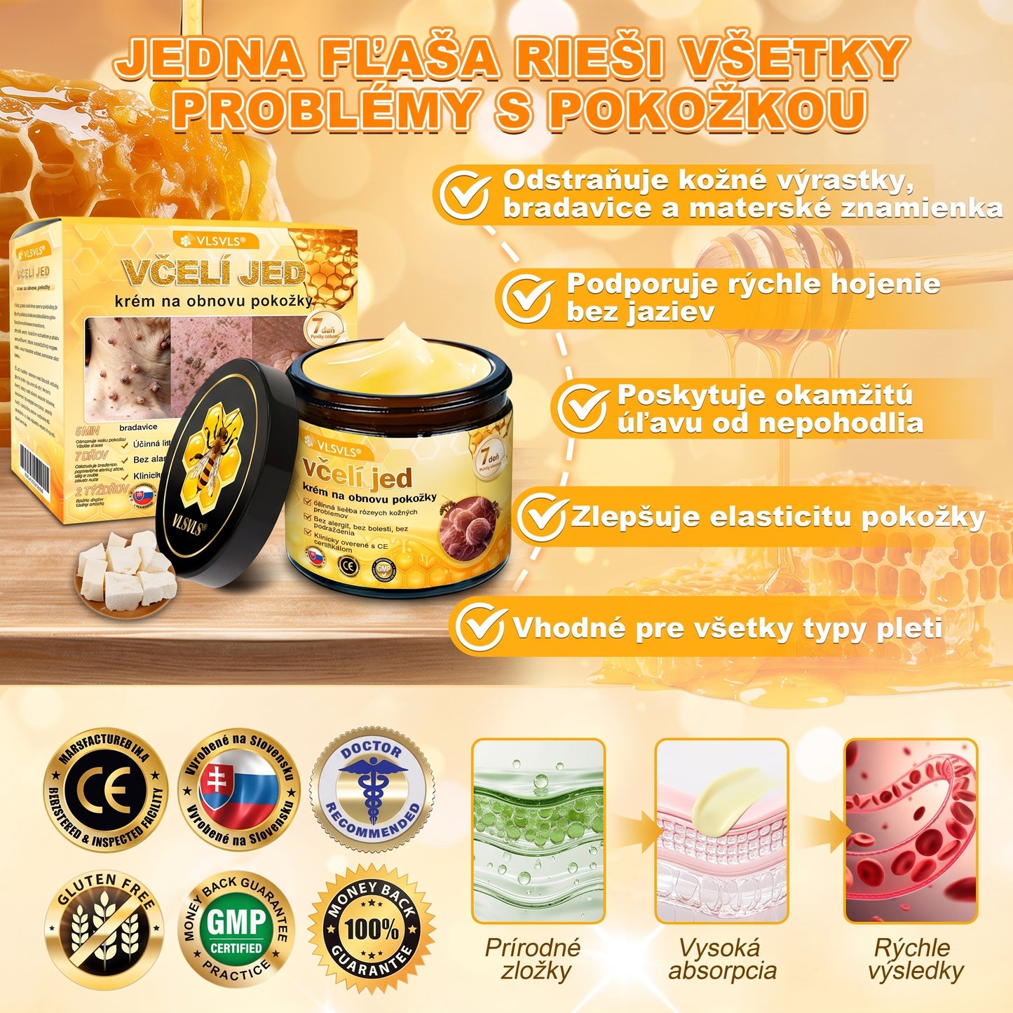 📢 🔥 VLSVLS® Včelí jed regeneračný krém na pokožku 🔥 Vyvinuté na Slovensku, vyrobené a dodávané zo Slovenska