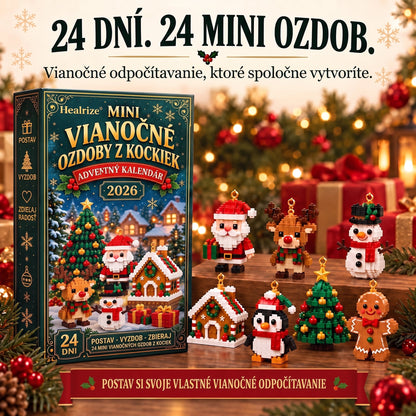 🎄Healrize® Adventný kalendár s 24 mini vianočnými ozdobami zo stavebných kociek