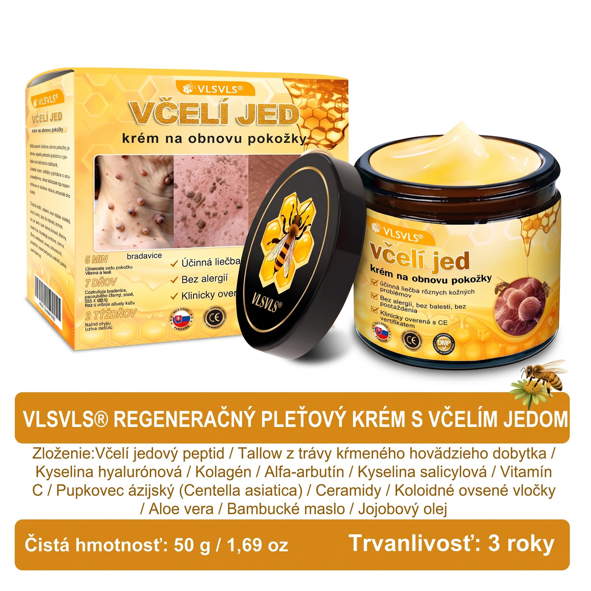📢 🔥 VLSVLS® Včelí jed regeneračný krém na pokožku 🔥 Vyvinuté na Slovensku, vyrobené a dodávané zo Slovenska
