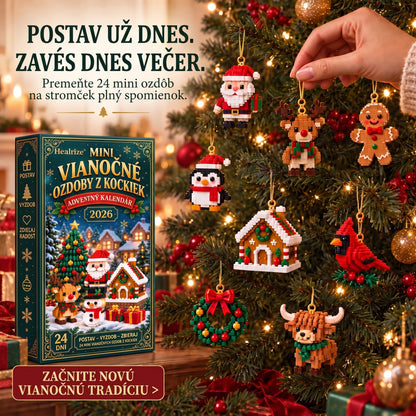 🎄Healrize® Adventný kalendár s 24 mini vianočnými ozdobami zo stavebných kociek