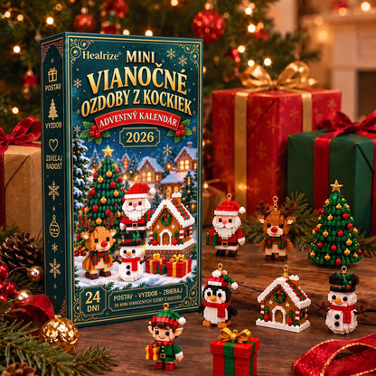 🎄Healrize® Adventný kalendár s 24 mini vianočnými ozdobami zo stavebných kociek