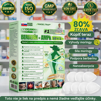 𝐴𝑁𝐺𝐸𝐿𝑇𝑅𝐴𝑃®📦 Moringa × Berberine × AMPK 10-in-1 Metabolic Support Nano Microneedle Patch 🇸🇰 (Na použitie iba raz denne, viditeľné zmeny už po 7 dňoch) ✅ Podporuje chudnutie, metabolické zdravie, spánkovú apnoe, problémy s kĺbmi a mnoho ďalších výhod