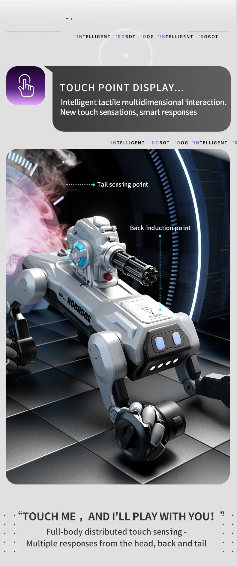 2025 New Intelligent Mechanical Dog With Gesture Induction Can Walk And Sing Dog Spray Control Electric Pet Dog Toys Kids Gifts