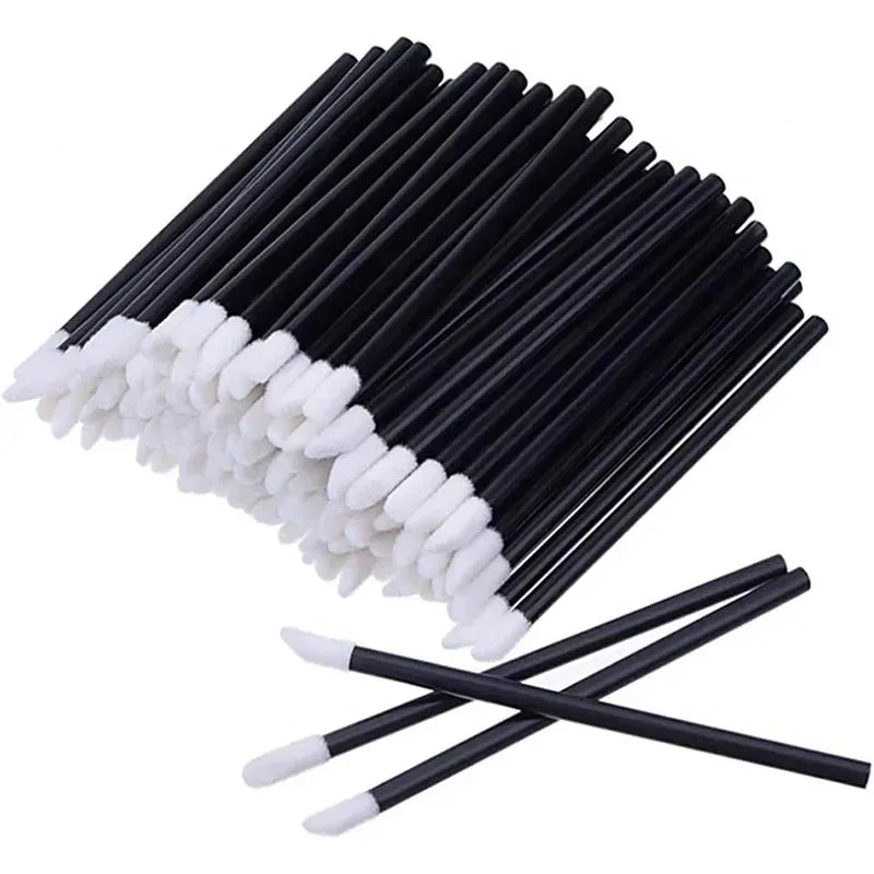Disposable Hollow Rod Lip Brush Portable Beauty Tool Plush Lipstick Brush Lip Gloss Makeup Brush Specialized Makeup Brush