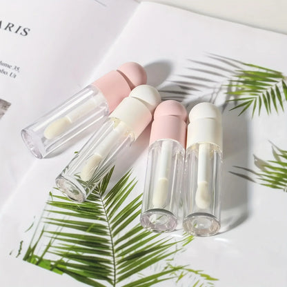 1pc 5ml Lip Gloss Tube Matte Pink Clear Thick Rod Large Brush Head Bottle Makeup Mud Packaging Empty Cosmetic Material Wholesale