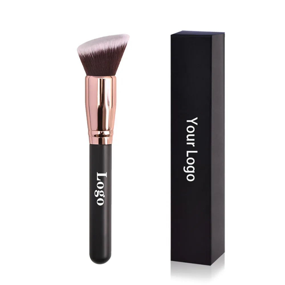 Free Private Label Makeup Brushes Foundation Loose Powder Concealer Blending Brush Pink Beauty Makeup Tool Wholesale Bulk 10pcs