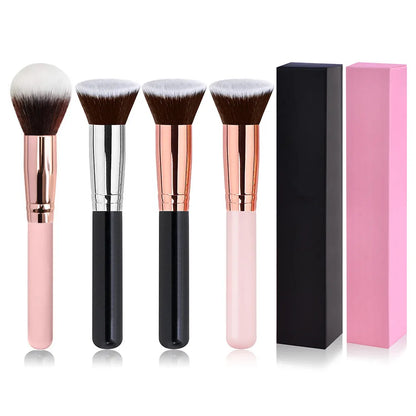 Free Private Label Makeup Brushes Foundation Loose Powder Concealer Blending Brush Pink Beauty Makeup Tool Wholesale Bulk 10pcs