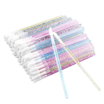 100PCS Crystal Lip Brush, Disposable Lip Brushes Lip Gloss Applicators Lipstick Gloss Wands Applicator Perfect Makeup Tool Kits