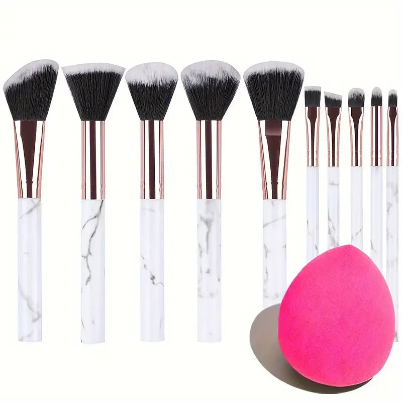 Professiona 10PCS Makeup Brushes Set Soft Fluffy Eyeshadow Foundation Blush Powder Blending Cosmetic Full Set Female Makeup Tool