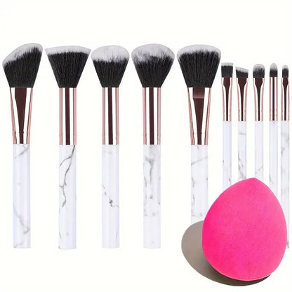 Professiona 10PCS Makeup Brushes Set Soft Fluffy Eyeshadow Foundation Blush Powder Blending Cosmetic Full Set Female Makeup Tool