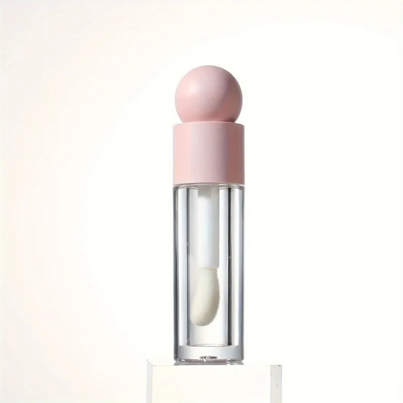 1pc 5ml Lip Gloss Tube Matte Pink Clear Thick Rod Large Brush Head Bottle Makeup Mud Packaging Empty Cosmetic Material Wholesale