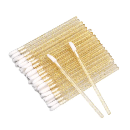100PCS Crystal Lip Brush, Disposable Lip Brushes Lip Gloss Applicators Lipstick Gloss Wands Applicator Perfect Makeup Tool Kits