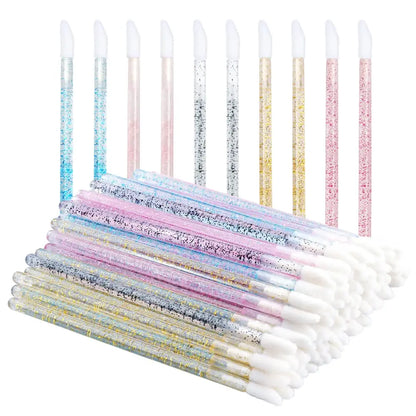 100PCS Crystal Lip Brush, Disposable Lip Brushes Lip Gloss Applicators Lipstick Gloss Wands Applicator Perfect Makeup Tool Kits