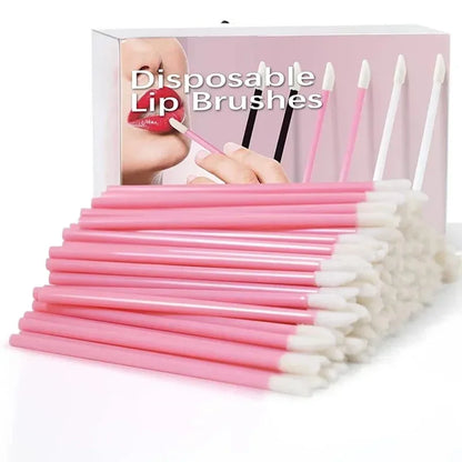 Disposable Hollow Rod Lip Brush Portable Beauty Tool Plush Lipstick Brush Lip Gloss Makeup Brush Specialized Makeup Brush