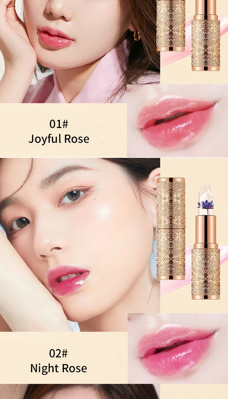 Crystal Color-changing Petal Lipstick for Women Moisturizes long-lasting and non-sticky cup lip balm