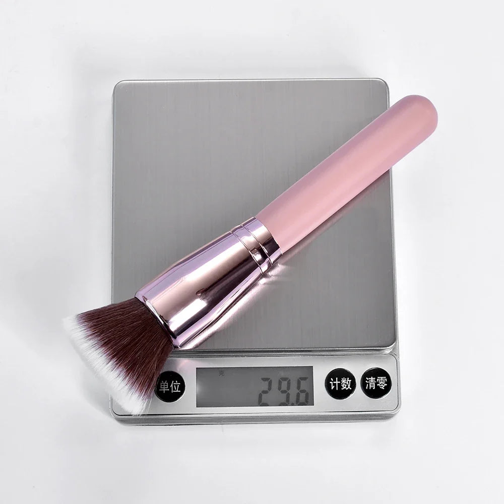 Free Private Label Makeup Brushes Foundation Loose Powder Concealer Blending Brush Pink Beauty Makeup Tool Wholesale Bulk 10pcs