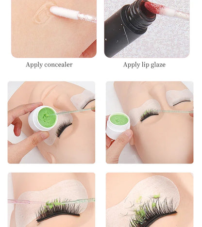200pcs Eyelash Extension Special Eyelash Removal Brush Micro Brush Eyelash Brush Lipline Cotton Brush for Eyelash Extension Tool