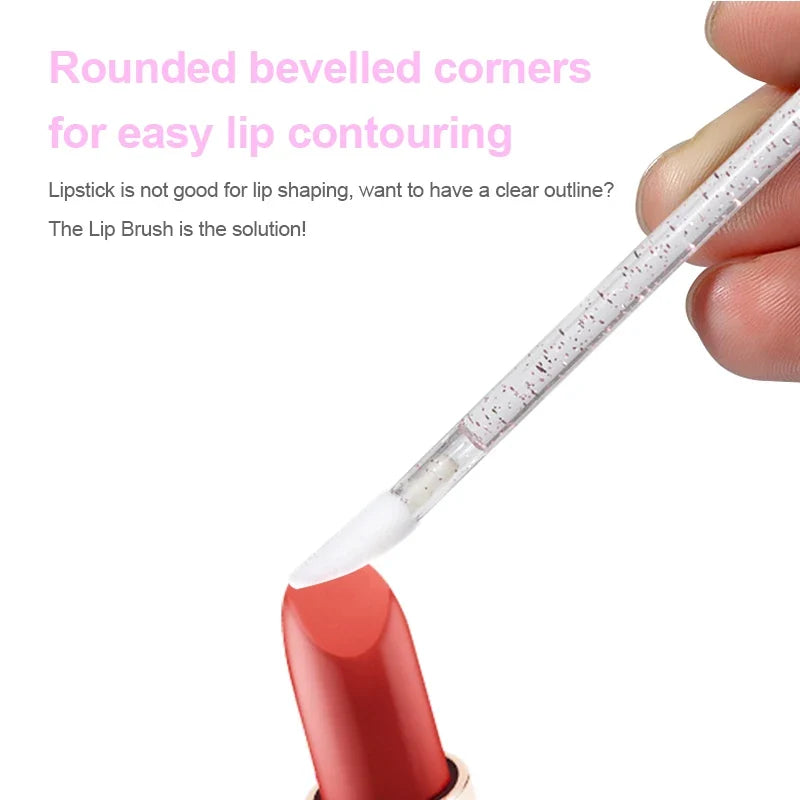 50Pcs/Lot Bling Lip Brush Eyelash Extensions Disposable Flocked Soft Hair Crystal Rod Cleaning Cotton Swab Lipstick Brush Makeup