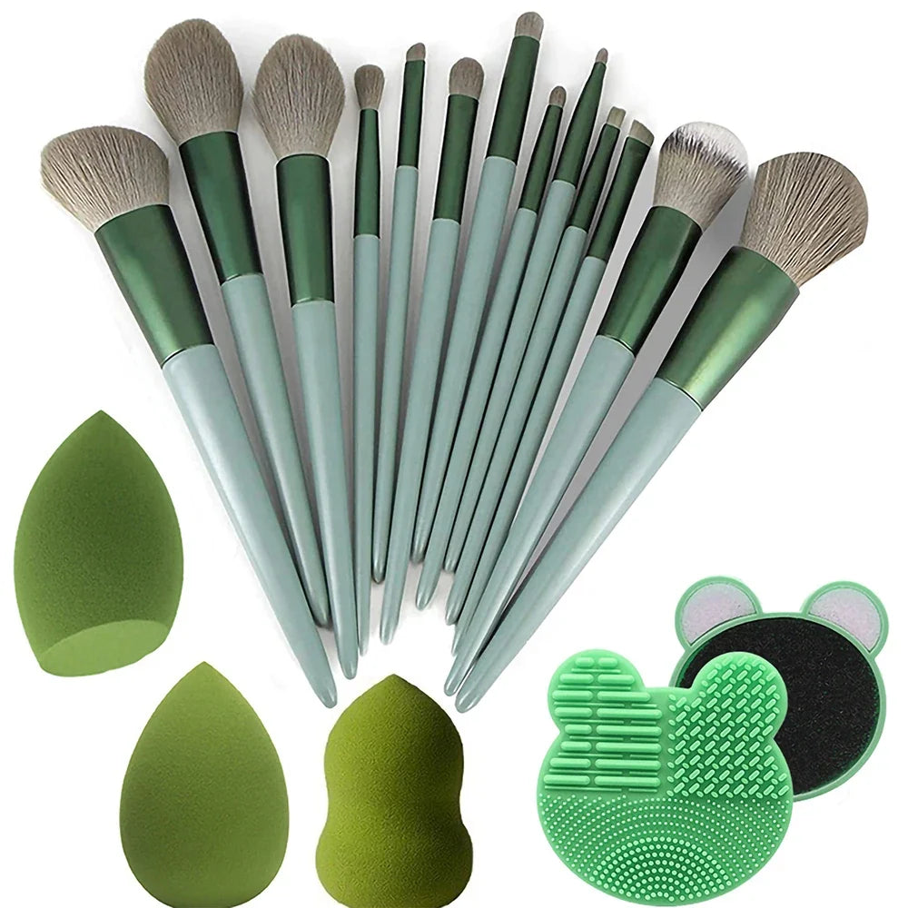 13pcs Makeup Brush Brushes Set Cosmetic Makeup Sponge Makeup Brush Cleaning Box Beauty Tool Eyeshadow Blush Professional Brushes