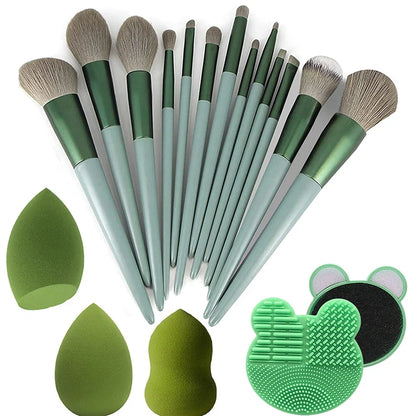 13pcs Makeup Brush Brushes Set Cosmetic Makeup Sponge Makeup Brush Cleaning Box Beauty Tool Eyeshadow Blush Professional Brushes