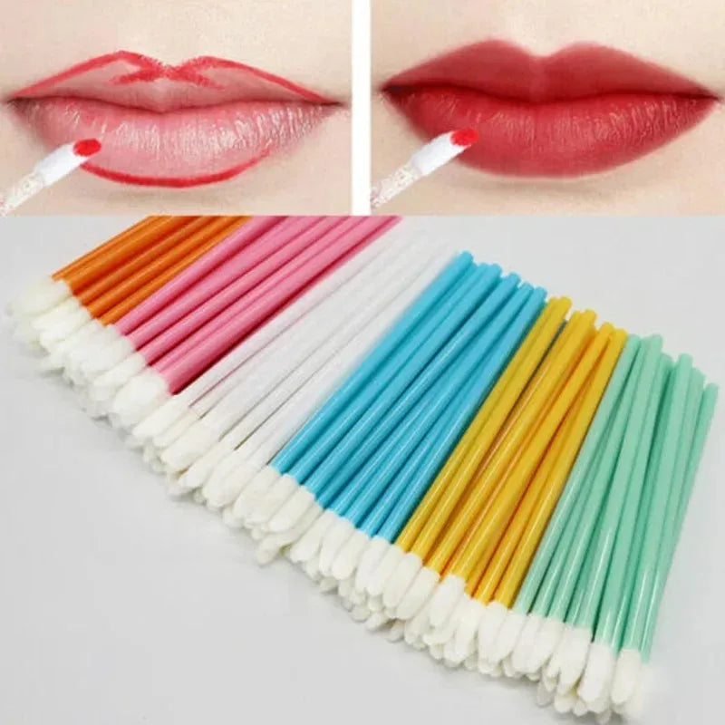 Disposable Hollow Rod Lip Brush Portable Beauty Tool Plush Lipstick Brush Lip Gloss Makeup Brush Specialized Makeup Brush