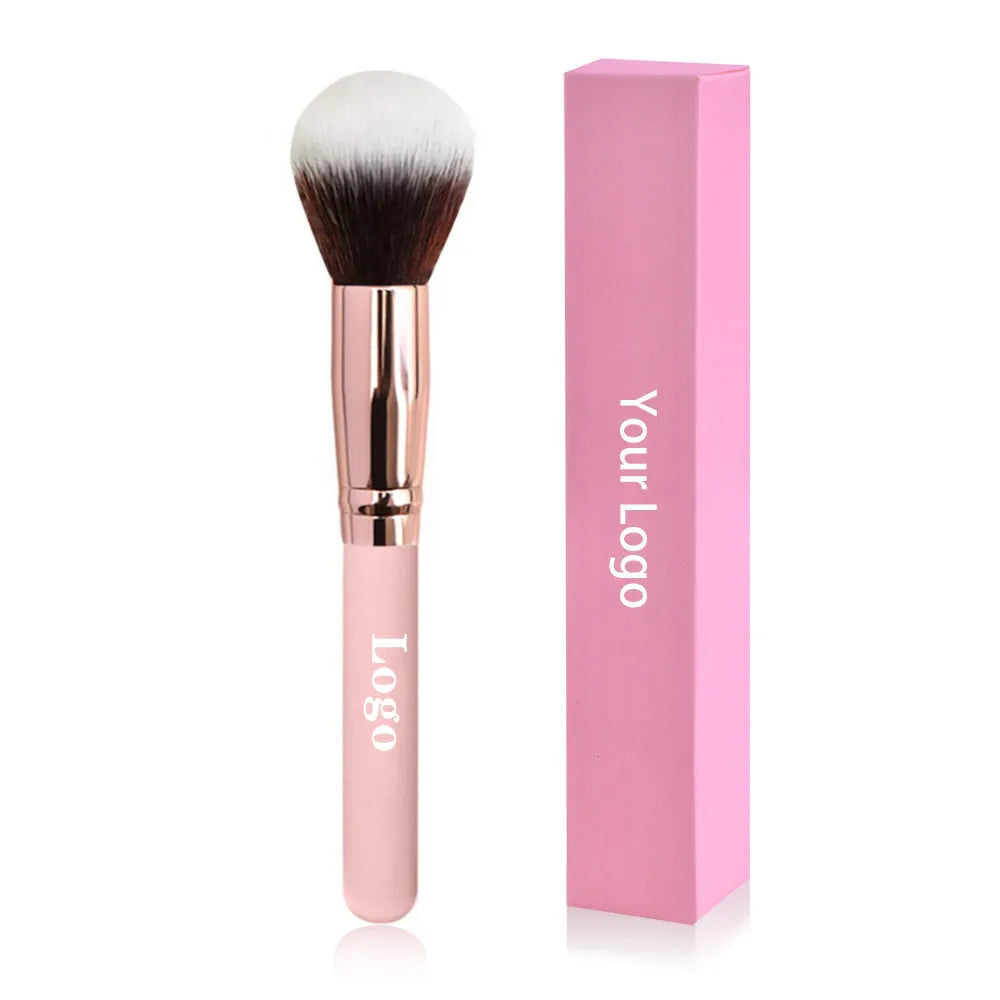 Free Private Label Makeup Brushes Foundation Loose Powder Concealer Blending Brush Pink Beauty Makeup Tool Wholesale Bulk 10pcs