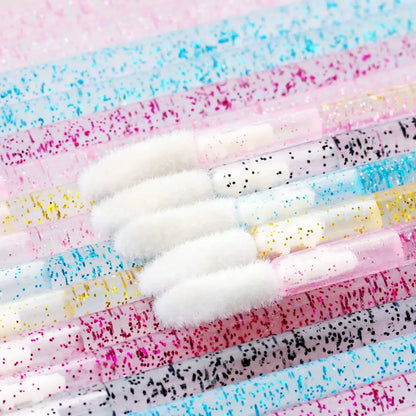 100PCS Crystal Lip Brush, Disposable Lip Brushes Lip Gloss Applicators Lipstick Gloss Wands Applicator Perfect Makeup Tool Kits