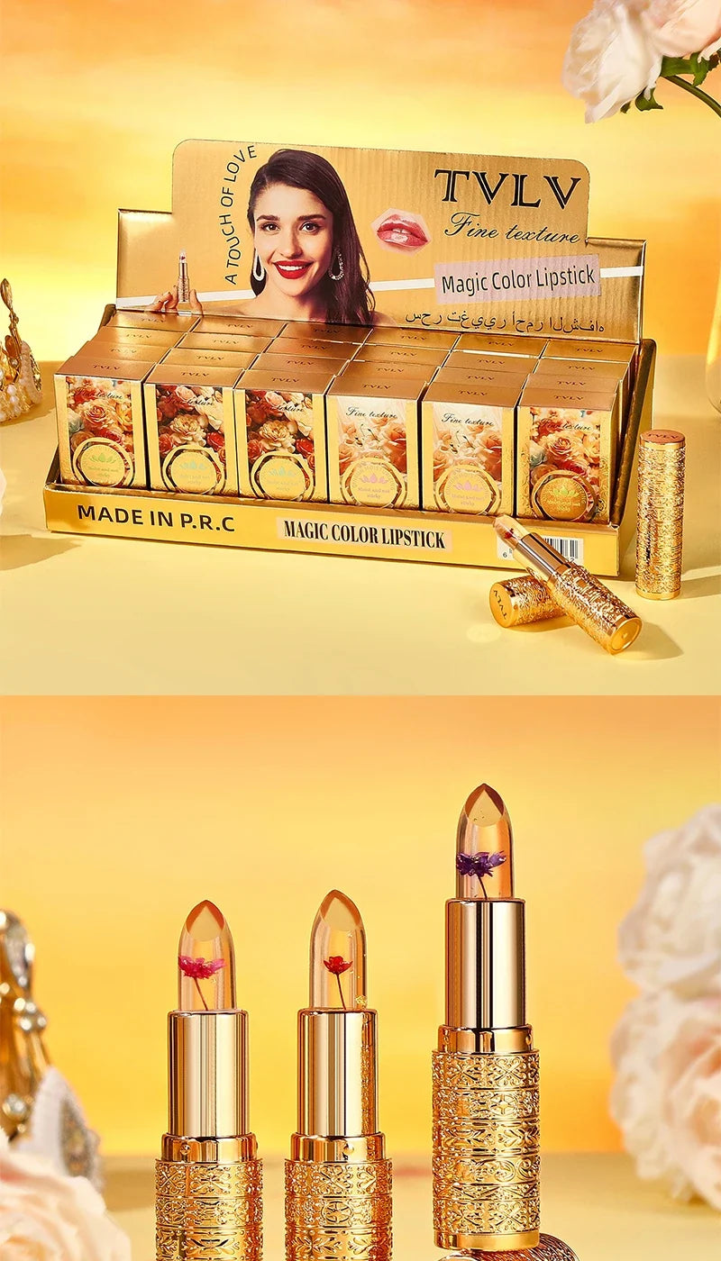 Crystal Color-changing Petal Lipstick for Women Moisturizes long-lasting and non-sticky cup lip balm