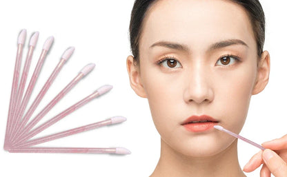 100PCS Crystal Lip Brush, Disposable Lip Brushes Lip Gloss Applicators Lipstick Gloss Wands Applicator Perfect Makeup Tool Kits