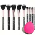 Professiona 10PCS Makeup Brushes Set Soft Fluffy Eyeshadow Foundation Blush Powder Blending Cosmetic Full Set Female Makeup Tool