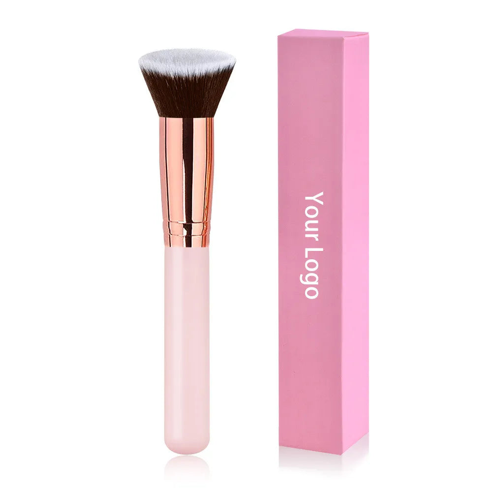 Free Private Label Makeup Brushes Foundation Loose Powder Concealer Blending Brush Pink Beauty Makeup Tool Wholesale Bulk 10pcs